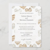 Romantic Cream White Hearts Wedding 招待状 (正面)