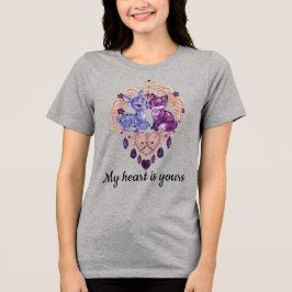 Romantic Crystal Animals Custom Couple トライブレンドTシャツ