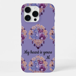 Romantic Crystal Animals Custom Couple iPhone 16 Pro Maxケース