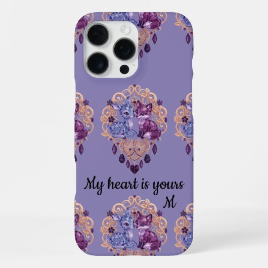 Romantic Crystal Animals Custom Couple iPhoneケース (裏面)