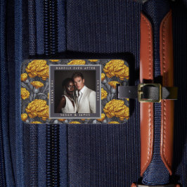 Romantic Custom Carnation Sparkle Mountain Wedding ラゲッジタグ