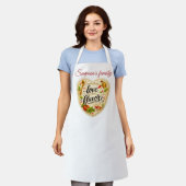Romantic Custom Family Apron – Cooking with Love   エプロン (着用した状態)