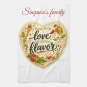 Romantic Custom Family Apron – Cooking with Love   キッチンタオル (縦)