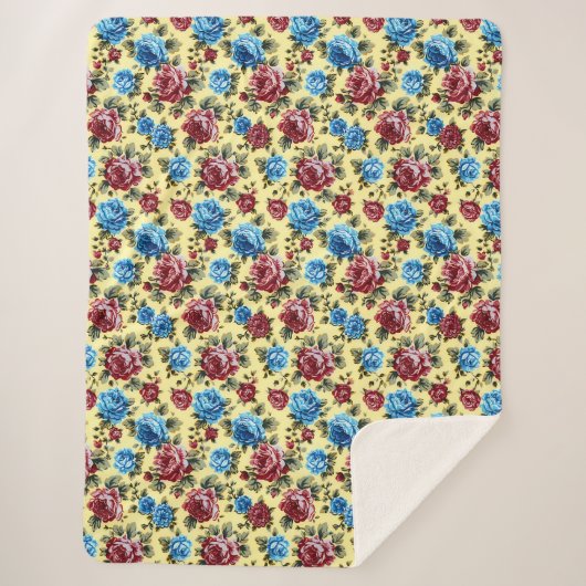Romantic Cute Elegant Botanical Nature Pattern シェルパブランケット (正面)