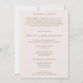 Romantic Cute Quinceañera Princess Tiara in Bloom 招待状 (裏面)