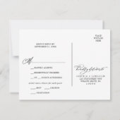 Romantic | Dark Black Printable Meal RSVP Postcard 招待状 (裏面)