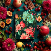 Romantic Dark Botanical Blue and Pink Floral プランナー手帳