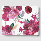 Romantic Dark Moody Burgundy Maroon Floral Wedding ゲストブック (裏面)