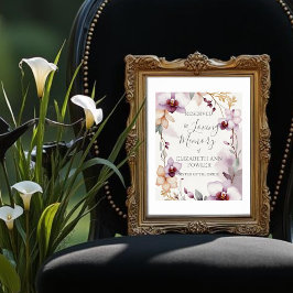 Romantic Delicate Floral Orchids Reserved Seat ポスター