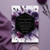  Romantic Digital Purple Floral Wedding 招待状
