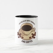 Romantic Dog Illustration Two-Tone Coffee Mug マグカップ (中央)