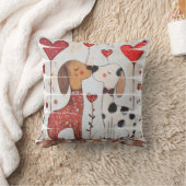 Romantic Dogs with Heart Balloons クッション (ブランケット)