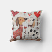 Romantic Dogs with Heart Balloons クッション (裏面)