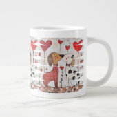 Romantic Dogs with Heart Balloons ジャンボコーヒーマグカップ (右)