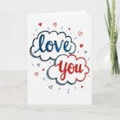 Romantic Doodled I Love You Card カード (正面)