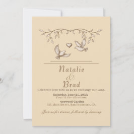 Romantic Dove Wedding Invitation  招待状