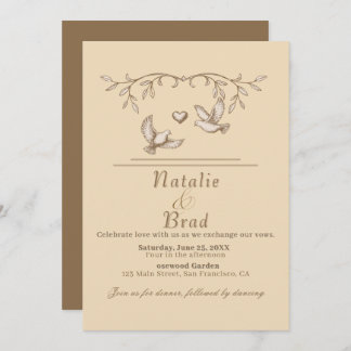 Romantic Dove Wedding Invitation  招待状