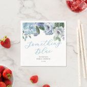 Romantic Dusty Blue Floral Bridal Shower Party スタンダードカクテルナプキン (インサイチュ)
