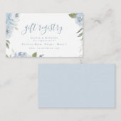 Romantic dusty blue floral bridal shower registry プレイスカード (正面/裏面)