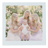 Romantic Dusty Blue Floral Family Monogram MH26 フォトキューブ (右)