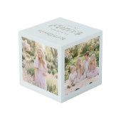 Romantic Dusty Blue Floral Family Monogram MH26 フォトキューブ (裏面アングル)