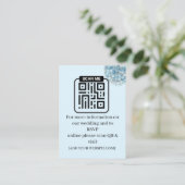 Romantic Dusty Blue Hydrangea Watercolor Wedding  エンクロージャーカード (スタンド正面)