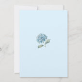 Romantic Dusty Blue Hydrangea Watercolor Wedding セーブザデート (裏面)