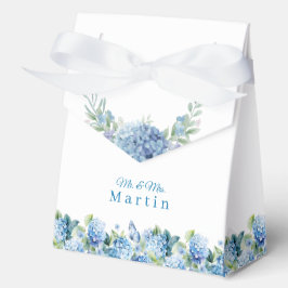 Romantic Dusty Blue Hydrangea Watercolor Wedding フェイバーボックス