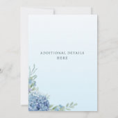 Romantic Dusty Blue Hydrangea Watercolor Wedding  招待状 (裏面)