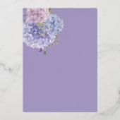 Romantic Dusty Blue & Lilac Watercolor Hydrangeas 箔招待状 (裏面)