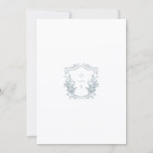 Romantic Dusty Blue Line Art Floral Wedding セーブザデート (裏面)
