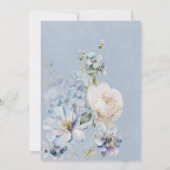 Romantic Dusty Blue White Floral Bridal Shower 招待状 (裏面)
