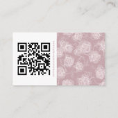 Romantic Dusty Pink White Floral QR code エンクロージャーカード (裏面)