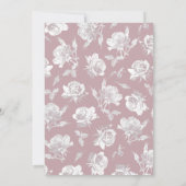 Romantic Dusty Pink White Floral Wedding 招待状 (裏面)