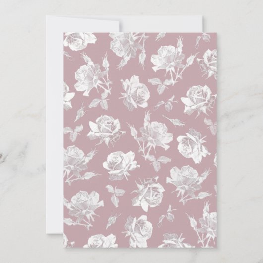 Romantic Dusty Pink White Floral Wedding 招待状 (裏面)