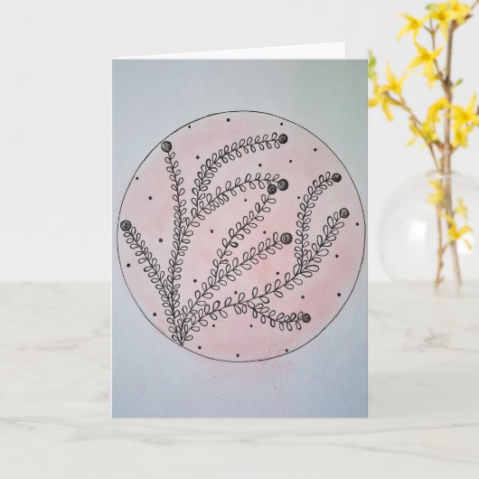 Romantic Dusty Rose Circle Card カード (黄色い花)