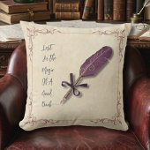 Romantic Dusty Rose Literary Quill クッション