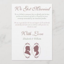 Romantic Dusty Rose Regency Botanical Cameos  招待状