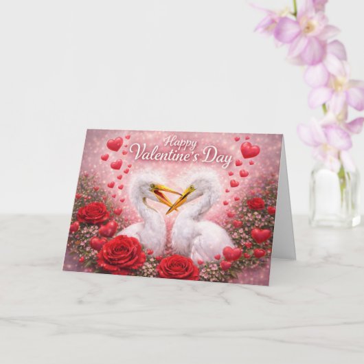 Romantic Egrets Valentine’s Day – Love & Nature カード (蘭)