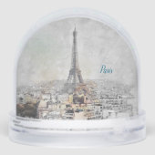 Romantic Eiffel Tower Paris Snow Globe – Vintage (裏面)