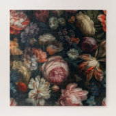 Romantic Elegant Baroque Flowers Oil Painting ジグソーパズル (横)