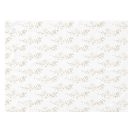 Romantic Elegant Pastel Pink Floral Pattern Spring テーブルクロス (正面(横))