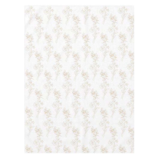 Romantic Elegant Pastel Pink Floral Pattern Spring テーブルクロス (正面)