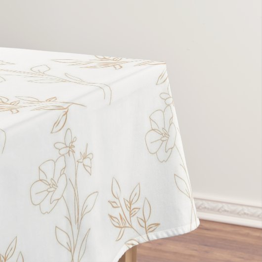 Romantic Elegant Pastel Pink Floral Pattern Spring テーブルクロス (インサイチュ)