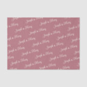 Romantic Elegant Rose & Ivory Script Soft Wedding 薄葉紙 (正面)