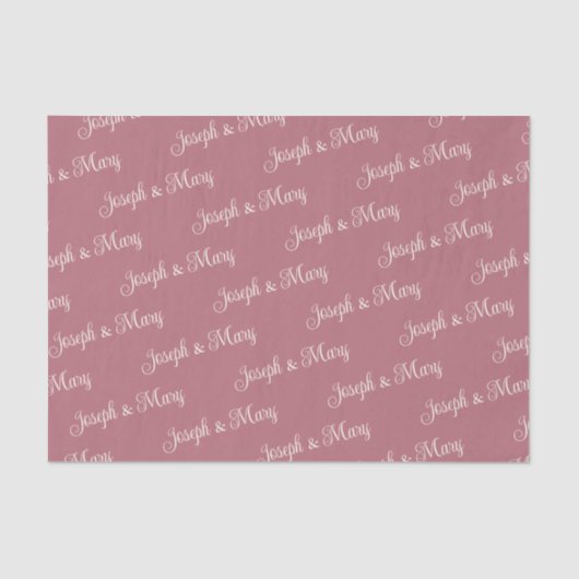 Romantic Elegant Rose & Ivory Script Soft Wedding 薄葉紙 (正面)