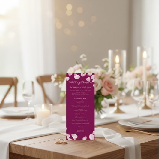 Romantic Elegant Wedding Ceremony Program プログラム