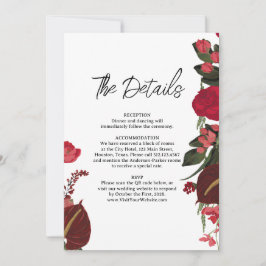 Romantic Elegant Wedding Details Card 招待状