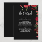 Romantic Elegant Wedding Details Card 招待状 (正面/裏面)