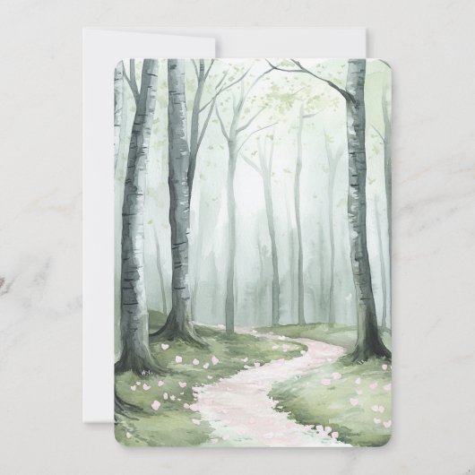 Romantic Enchanted Forest Bridal Shower 招待状 (裏面)